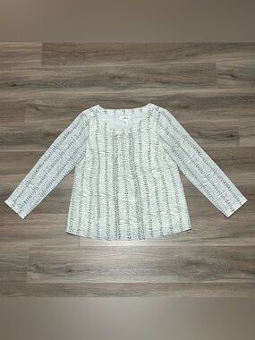 Vineyard Vines Womens 4 Ladder Lace Top Fern Print Gray White Lined Business NWT